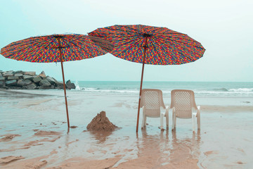 Colorful of umbrella on the beach