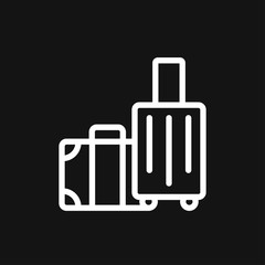 Travel bag icon vector sign symbol for design