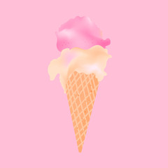 summer icon with ice cream
