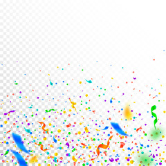 Streamers and confetti. Colorful tinsel and foil r