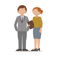 Boss and his subordinate. Vector illustration.