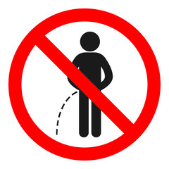 NO PEEING sign. Vector illustration.