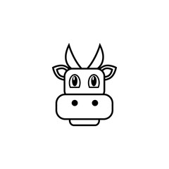 Cow vector icon on white background, cow gives milk