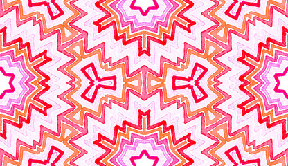 Pink red Geometric Watercolor. Delightful Seamless