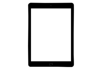 tablet pc with Blank White Screen isolated on white background for responsive design presentation. Illustration. Screen mockup