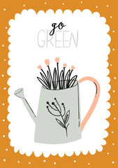 Zero waste life set. Glass jar and cutlery, eco grocery bag, toothbrush, natural cosmetic, menstrual cup, thermo mug. Vector. Trendy hand drawn black and white illustration in scandinavian style. 