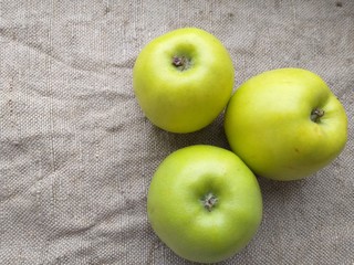 Apples green summer garden, background