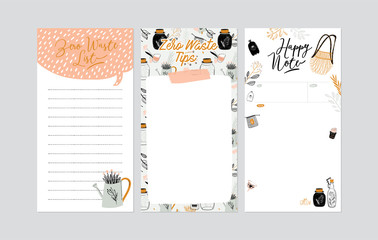 Set of weekly planners and to do lists with cute summer illustrations and trendy lettering. Template for agenda, planners, check lists, and other kids stationery. Isolated. Vector