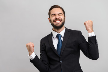 Attractive young businessman wearing suit