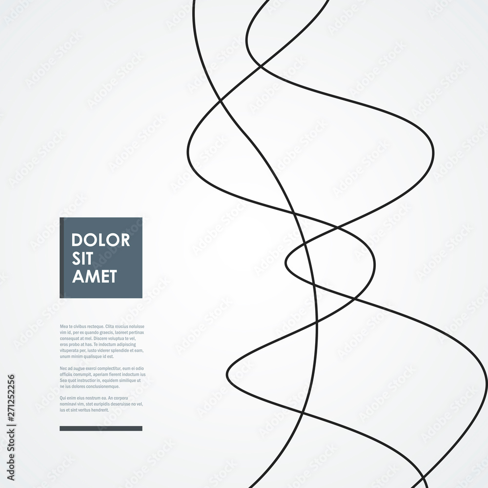 Poster abstract vector background with connected smooth lines