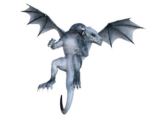 3D Rendering Fairy Tale Dragon on White