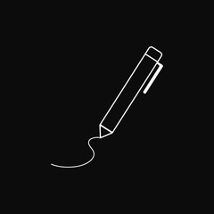 Pen, write line icon, outline vector sign, linear style pictogram isolated on white. Symbol, logo illustration. Editable stroke.