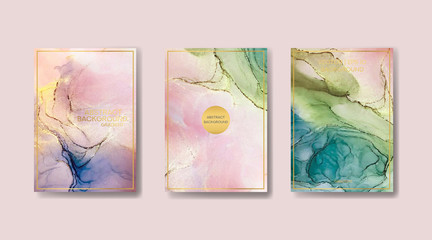  background texture luxury liquid marble and gold. for business cards, flyers, flyer, banner, website, paper printing. trend vector
