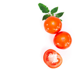 Fresh tomatoe isolated on white background, Raw food