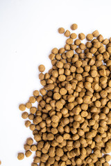 Pile Feed die cut isolate on white background. Animal Food for the fish eat the plants. Can be fish feed and animal feed.