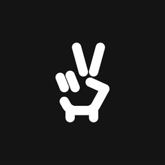 Victory icon vector sign symbol for design