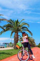 Girl on Bike with Palms in Batumi Cycle Patch