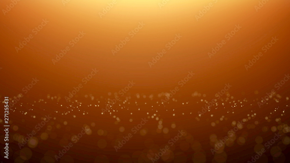 Aufkleber golden particle bokeh with warm light