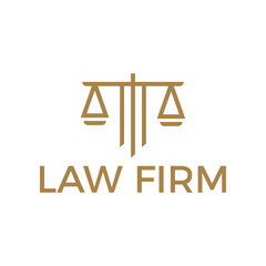 Modern Law Firm with Balance or Scale Icon Logo Design Template.