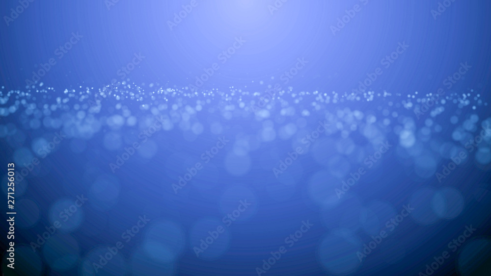 Poster blue particle wave bokeh background and texture