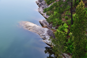 Samilpo lake landscape. North Korea