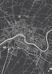 City map Pisa, monochrome detailed plan, vector illustration
