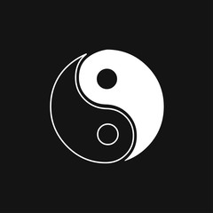 Yin Yang icon vector sign symbol for design