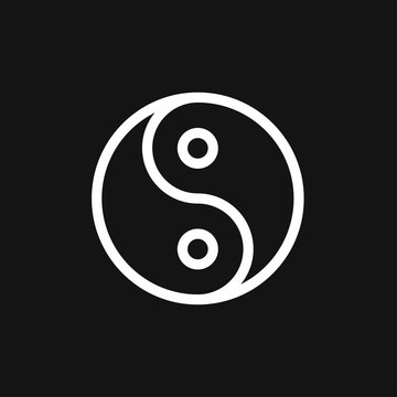 Yin Yang icon vector sign symbol for design
