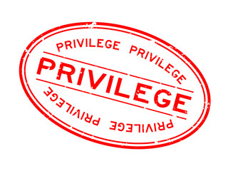 Grunge red privilege word oval rubber seal stamp on white background