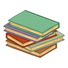 Vector Cartoon Pile of Hardcover Books