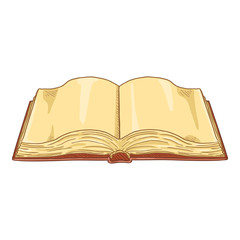 Vector Cartoon Open Book With Blank Pages