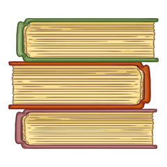 Vector Cartoon Illustration - Stack of Books