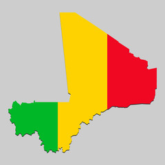 Map with national flag. Vector Illustration