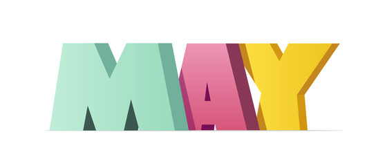 May, colorful text