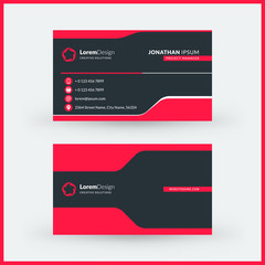 Double-sided horizontal modern business card template. Vector mockup illustration. Stationery design