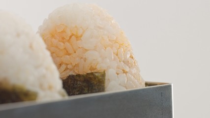 macro rice texture of onigiri