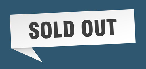 sold out 3d speech bubble sign