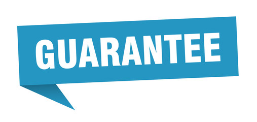 guarantee 3d speech bubble sign