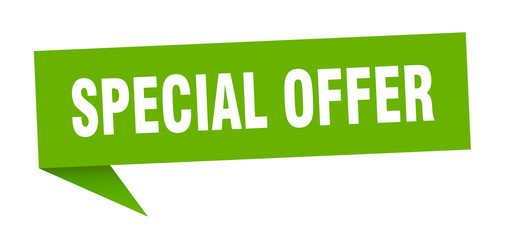 special offer 3d speech bubble sign