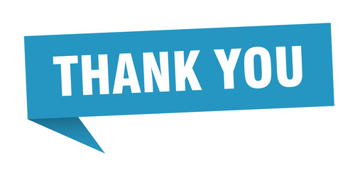 thank you 3d speech bubble sign