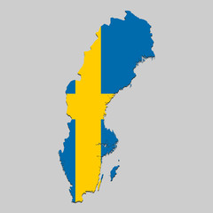 Obraz premium Map with national flag