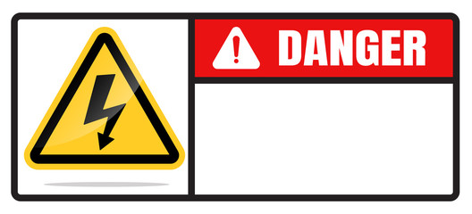 Vector sign warning signs of high voltage hazard Isolated on a white background