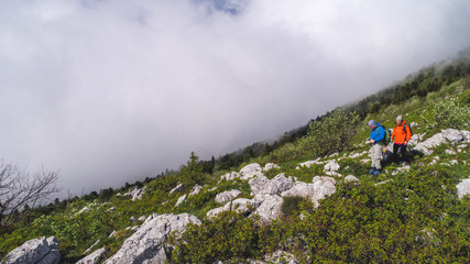 People hiking in the mountains