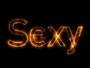 Sexy, Letters Burning wire, Lightning effect