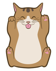 Cartoon cat show tongue