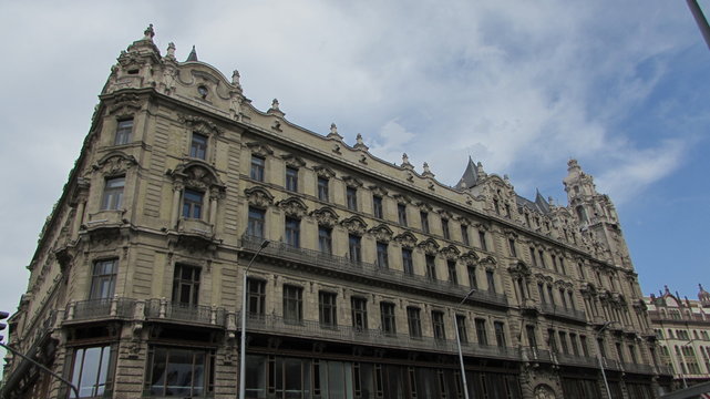 Closeup photo of an old building exterior