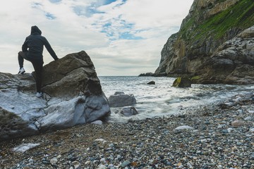 rock on beach, llandudno, Wales, UK