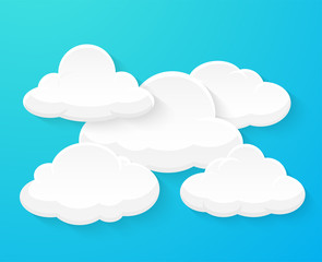Flat vector clouds Decorated separately from the background.