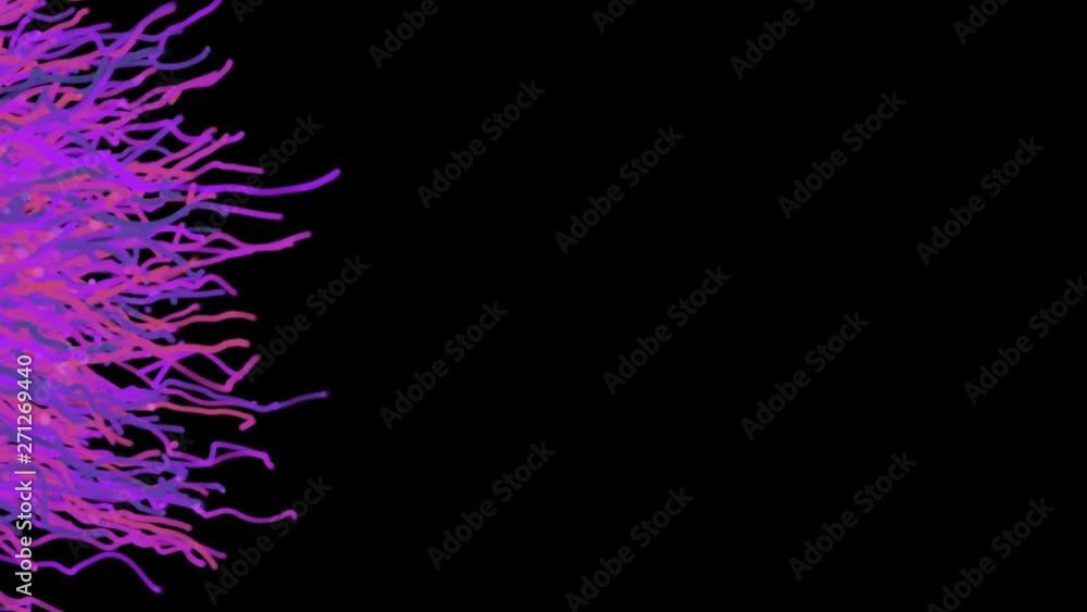 Aufkleber many particles with long tails like octopus tentacles, 3d rendering, computer generating background