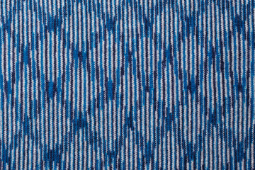Blue knitted wool texture background pattern with high resolution. Top view. Copy space.